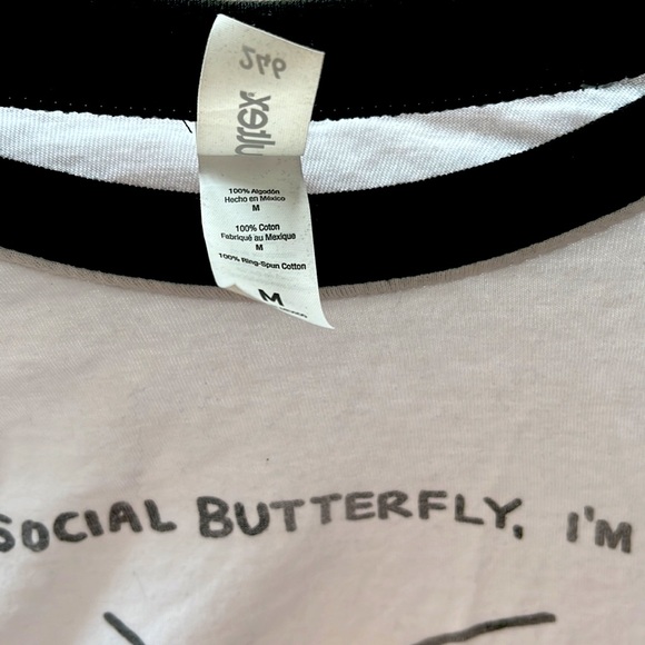 Wicked Clothes Goth Moth Ringer Tee - Picture 2 of 4